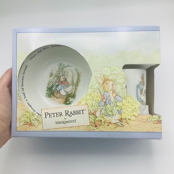Vintage 1991 Peter Rabbit Child's 3-Piece Dish Set Wedgwood Beatrix Potter NIB - Picture 1 of 11